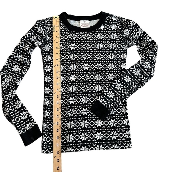 Hanna Andersson pajamas Top Children's Size 12 Organic Cotton Snug Fit Snowflake - Picture 9 of 13